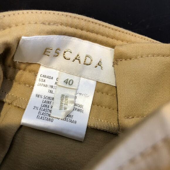 Escada golden tan wool blend trouser pants - Picture 8 of 15